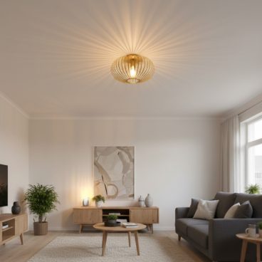De gouden Curvato plafondlamp geeft een luxe uitstraling in jouw interieur. Een prachtig statement voor elke moderne ruimte.