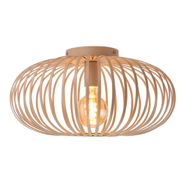 De Curvato plafondlamp in zandkleur geeft een warme, natuurlijke uitstraling. Perfect voor een serene Japandi sfeer.