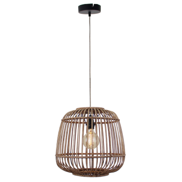 De Nature Trapeze hanglamp in natuurlijk bruin brengt een warme, landelijke sfeer in je interieur.