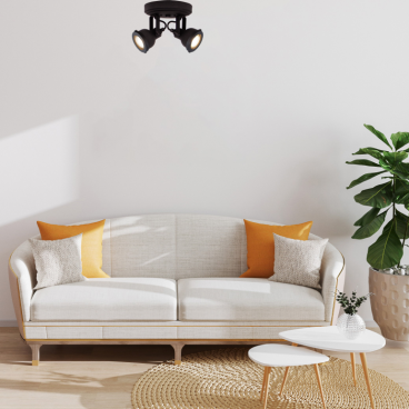 De zwarte plafondlamp Nero brengt een industriële touch in je interieur.