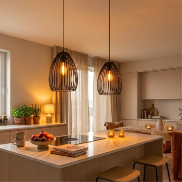 De Rho hanglamp in zwart metaal brengt een moderne, industriële stijl in jouw interieur.