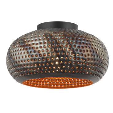 Moderne zwarte plafondlamp Spezia met een strakke uitstraling. Dankzij het tijdloze design past hij perfect in elk interieur.