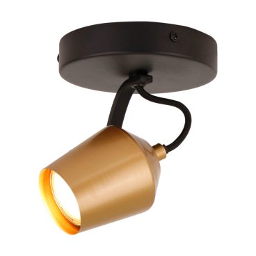 Goudkleurige plafondspot Tavola met een modern design. Perfect voor een sfeervolle en elegante uitstraling in je interieur.
