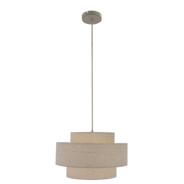 De beige Trilo hanglamp straalt eenvoud en stijl uit. Perfect voor een warme, serene Japandi-sfeer in uw interieur.