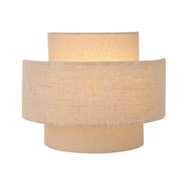 Minimalistische wandlamp Trilo in beige, perfect voor een Japandi-interieur. Laat een warme sfeer in je ruimte ontstaan.