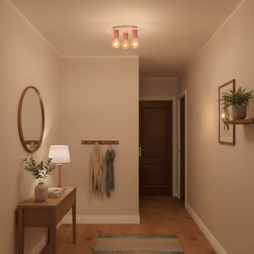 Deze opvallende rode plafondlamp brengt levendige kleur in je interieur. Perfect voor een speelse en uitnodigende sfeer.