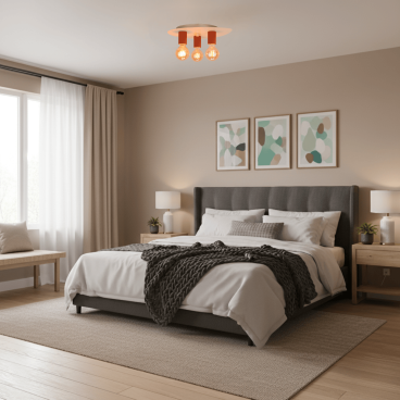 Vibrante rode plafondlamp Colorato brengt energie in je interieur. Perfect voor een speelse en levendige sfeer.