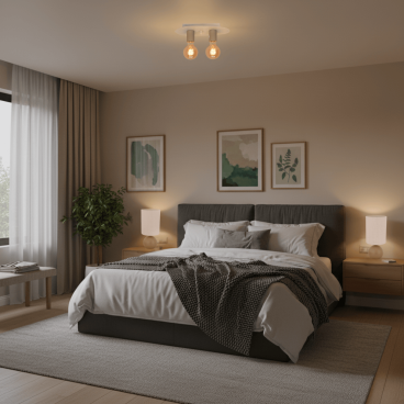 De zwarte plafondlamp van de Colorato serie voegt een moderne touch toe aan je interieur.