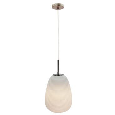 Moderne hanglamp Costola in wit en transparant voor een frisse uitstraling.