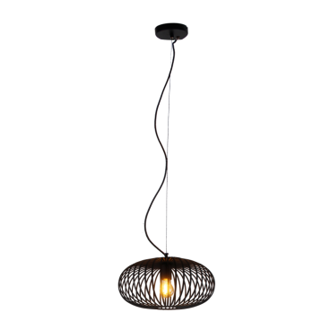 De zwarte Curvato hanglamp heeft een industriële uitstraling. Perfect voor het verlichten van moderne interieurs met flair.