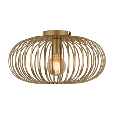 Verlicht je ruimte met de moderne gouden Curvato plafondlamp. Een stralend accent voor elke stijlvolle interieur.