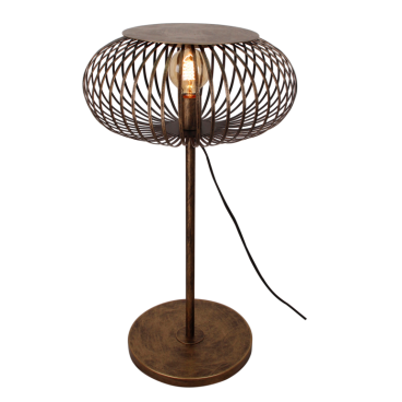Moderne bronzen vloerlamp Curvato met een elegante uitstraling. Perfect voor het verlichten van je zithoek met sfeer.