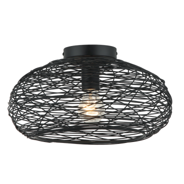 Moderne zwarte plafondlamp Filo Sottile met een strakke afwerking. Ideaal voor het creëren van een sfeervolle ambiance.