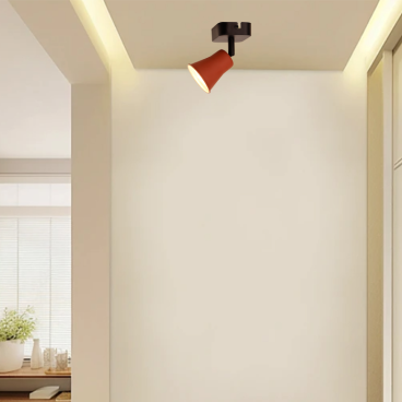 Deze industriële plafondlamp in zwart en rood voegt karakter toe aan elke ruimte. Perfect voor een trendy, moderne sfeer.