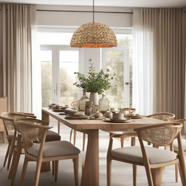 Chericoni Nature Treccia Hanglamp - Ø40 cm H150 cm - Bruin - 155004090 - sfeerfoto