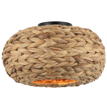 Deze bruin gekleurde plafondlamp uit de Nature Treccia serie voegt een warme, natuurlijke sfeer toe aan je interieur.