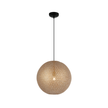 Deze gouden hanglamp Rolo geeft een moderne flair aan je interieur. Perfect voor sfeervolle verlichting boven een eettafel.