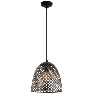 De Pavia hanglamp in zwart heeft een industriële uitstraling.