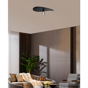 Chericoni Piatto Plafondlamp - Ø62 cm H11 cm - Zwart - 100556030 - sfeerfoto
