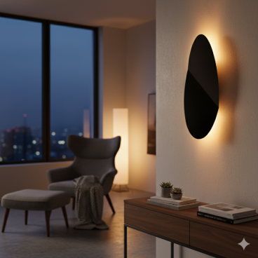 Chericoni Piatto Wandlamp - H8 cm - Zwart - 200557030 - sfeerfoto