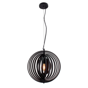 De zwarte Ring hanglamp aan een lange kabel creëert een stoere, industriële sfeer in iedere ruimte.