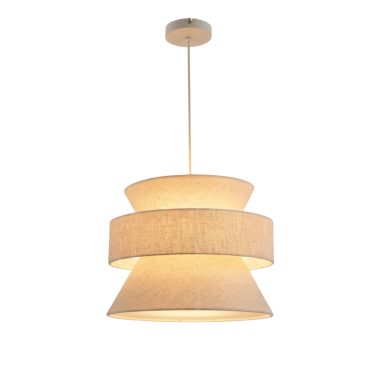 De Scarlisa hanglamp in beige voegt een warme, natuurlijke sfeer toe aan je interieur. Perfect voor een Japandi-stijl.