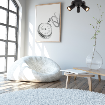 De zwarte Spero plafondlamp voegt een industriële touch toe aan je interieur.