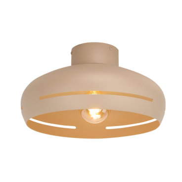 De zandkleurige Streifen plafondlamp voegt een natuurlijke uitstraling toe aan je interieur. Perfect voor een warme sfeer.