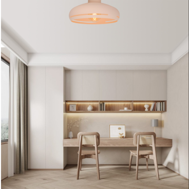 Deze moderne plafondlamp in crèmekleur creëert een warme sfeer in uw interieur.