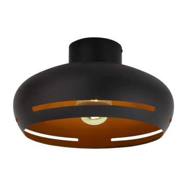 Deze moderne plafondlamp in zwart en goud voegt een luxe touch toe aan elke kamer. Perfect voor sfeervolle verlichting.