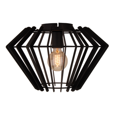 Moderne zwarte plafondlamp Tavola met een strakke vormgeving. Perfect voor een eigentijdse uitstraling in uw interieur.
