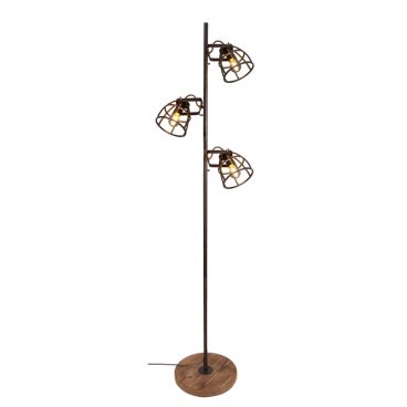 Deze moderne zwarte vloerlamp met drie verstelbare spots biedt veelzijdige verlichting.