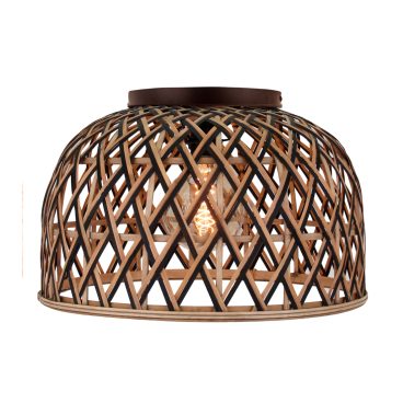Modern vormgegeven plafondlamp in naturel, perfect voor een warme sfeer in je woonkamer of eetruimte. Een echte blikvanger!
